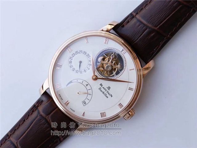 Blancpain手錶 寶珀升級版經典系列 鉑金表殼 6025真陀飛輪男士手錶腕表 寶珀高端男表  hds1103
